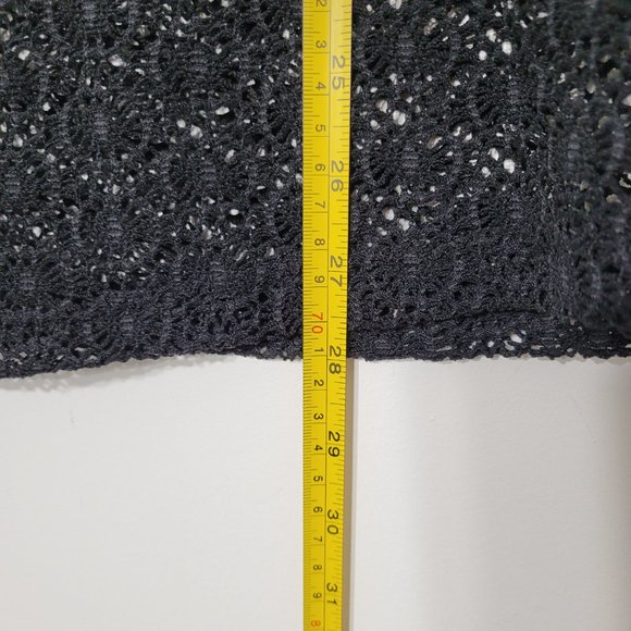 Joy Joy Sheer Lace Cover Up Mini Dress Short Sleeve Scoop Neckline Black Size XS - Picture 7 of 8